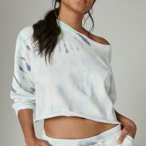 Lucky Brand Tie Dye Cropped Sweatshirt